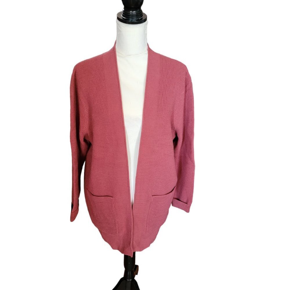 NWT Merkeety Burnt Red Long‎ Sleeve Comfy Open Cardigan in Size XL
